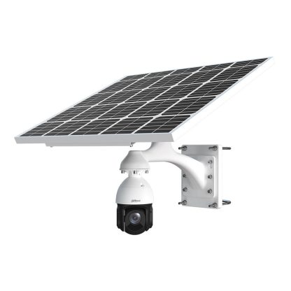 Camera supraveghere rotativa IP Speed Dome PTZ 4G cu panou solar Dahua Starlight WizSense, 4 MP, 5 mm–125 mm, IR 100 m, 25x, detectie faciala slot card, 125 W, IP66