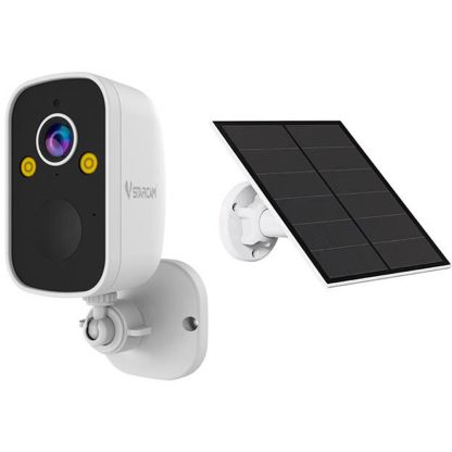 Camera supraveghere wireless GSM 4G cu panou solar Vstarcam Full Color BG55, 2K, 2.8 mm, detectie miscare, night vision, 5000mAh, microfon si difuzor, slot card, PIR, IP66