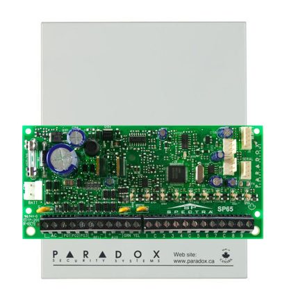 Centrala alarma antiefractie Paradox Spectra SP65, carcasa metalica cu traf, 9 zone, 2 partitii