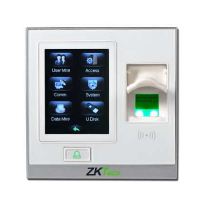 Cititor de proximetate biometric TCP/IP ZKTeco LC-SF420ZLM-W-2, ecran tactil 2.8 inch, Mifare, 13.56 MHz, 1.500 amprente, 5.000 carduri, 80.000 evenimente