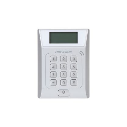 Cititor de proximitate cu tastatura IP Hikvision DS-K1T802E, PIN/card, EM, 3.000 carduri, 10.000 evenimente