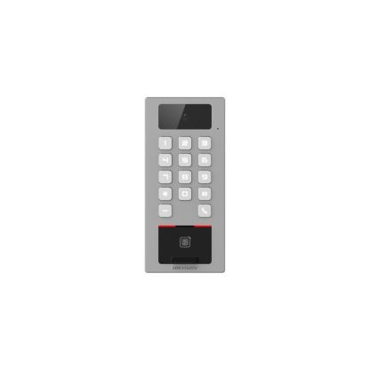 Terminal control acces cu tastatura Hikvision DS-K1T502DBFWX-C, 2 MP, PIN, amprenta, card