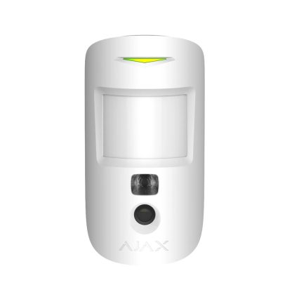 Detector de miscare wireless PIR cu camera Ajax MotionCam WH, 12 m, 88 grade, 640x480p, iluminator IR, pet immunity, 868 MHz, RF 1700 m