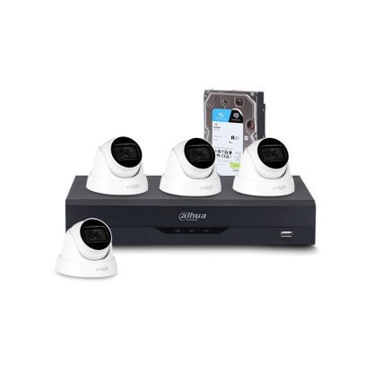 Sistem supraveghere interior basic Dahua WizSense DH-M4INT30IR-8MP-A, 4 camere, 8 MP, IR 30 m, 2.8 mm, PoS, IoT, HDD 1 TB, microfon