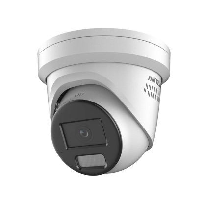 Camera supraveghere IP Dome Hikvision ColorVu DS-2CD2347G2-LSU/SL(C), 4 MP, 2.8 mm, lumina alba 30 m, PoE, slot card, microfon, stroboscop, sirena