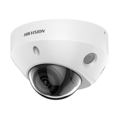 Camera supraveghere IP Dome Hikvision ColorVu DS-2CD2547G2-LS(2.8MM)(C), 4 MP, 2.8 mm, lumina alba 30 m, PoE, slot card, microfon