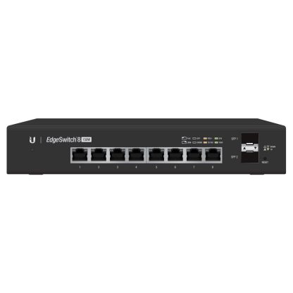 Switch cu 8 porturi PoE Gigabit Ubiquiti EdgeSwitch ES-8-150W, 20 Gbps, 2 porturi SFP, cu management, PoE+