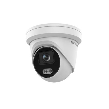 Camera supraveghere IP Dome ColorVu Hikvision DS-2CD2343G2-L28, 4 MP, 2.8 mm, lumina alba 30 m, slot card, PoE