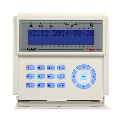 Tastatura LCD Satel INT-KLCD-BL, 3 butoane functionale, extensie 2 zone, buzzer