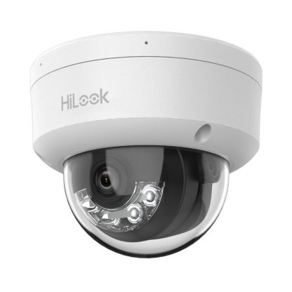 Camera supraveghere IP Dome Hikvision Hilook Hybrid Light IPC-D140HA-LU, 4 MP, 2.8 mm, IR/lumina alba 30 m, microfon, PoE