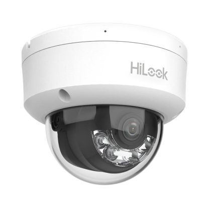 Camera supraveghere IP Dome Hikvision Hilook Hybrid Light IPC-D180HA-LU, 8 MP, IR/lumina alba 30 m, 2.8 mm, microfon, PoE