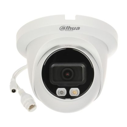 Camera supraveghere IP Dome cu iluminare duala Dahua WizSense IPC-HDW2449TM-S-IL-0280B, 4 MP, 2.8 mm, lumina alba/IR 30 m, slot card, microfon, PoE