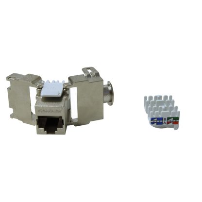 Modul RJ45 ecranat SCHRACK TOOLLESS LINE HSEMRJ6GWS, aliaj zinc, clasa E, Cat.6