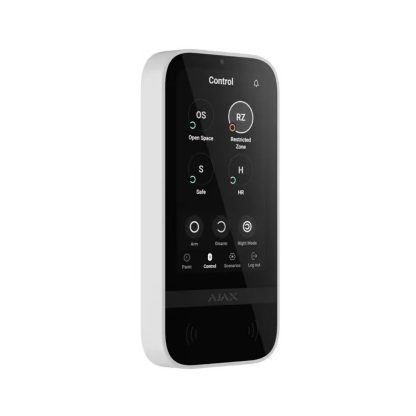 Tastatura tactila wireless Ajax KEYPAD TOUCHSCREEN WH, 13.56 Mhz, Bluetooth, 200 utilizatori