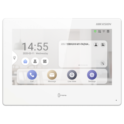 Videointerfon de interior IP WiFi Hikvision DS-KH9310-WTE1(B), 7 inch, android, aparent, PoE