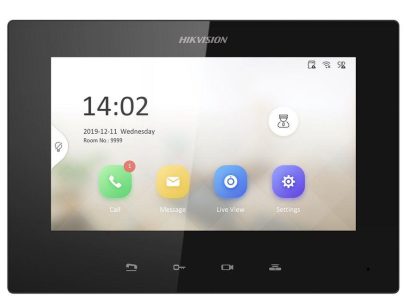 Videointerfon de interior IP Hikvision DS-KH6320-LE1(B), 7 inch, ecran LCD, PoE, aparent/ingropat