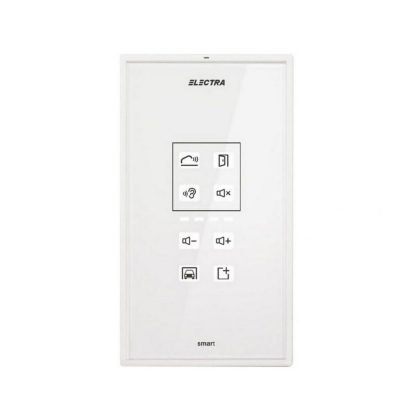 Post suplimentar de interior audio Electra Smart ATM.0S403.ELW04, 4 fire, tastatura tactila iluminata, sticla securizata, alb