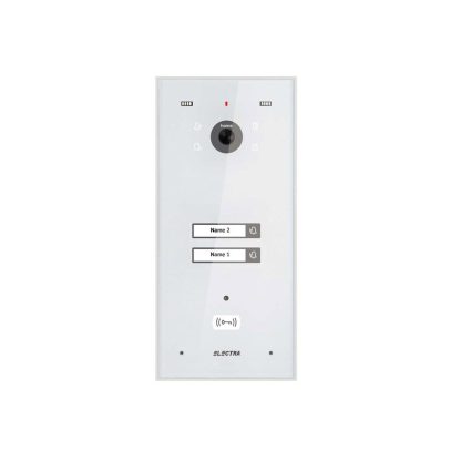 Post video exterior pentru videointerfon Electra VPH.02F03.ELWTL, 2 familii, montaj aparent, alb