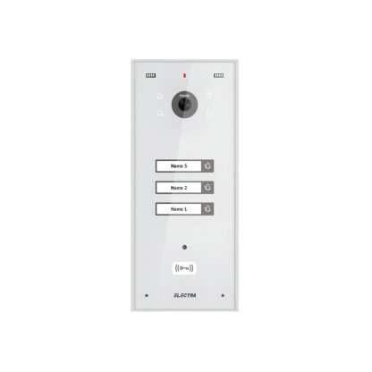 Post video exterior pentru videointerfon Electra VPH.03S03.ELWTL, 3 familii, montaj aparent, alb