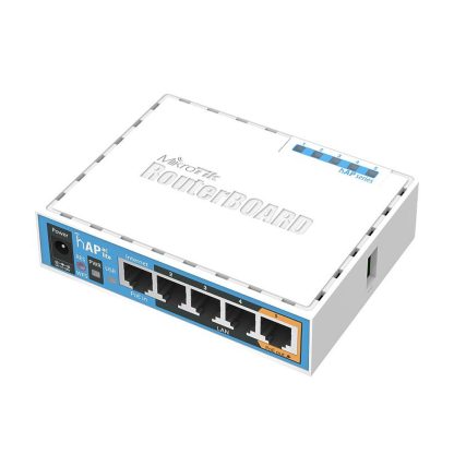 Acces Point wireless MikroTik hAP ac lite RB952UI-5AC2ND, 5 porturi, 2.4/5 GHz simultan, 300/433 Mbps, PoE pasiv