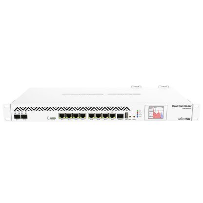 Router cu fir Gigabit MikroTik CCR1036-8G-2S+EM, 8 porturi Gigabit, 2 porturi SFP+, 1 port consola RJ45, 28 Gbps, 41.5 Mpps, slot card