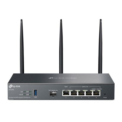 Router wireless cu 6 porturi dual band TP-Link ER706W, WiFi 6, 2.4/5 GHz, 2404 Mbps, VPN, Omada, Mu-Mimo