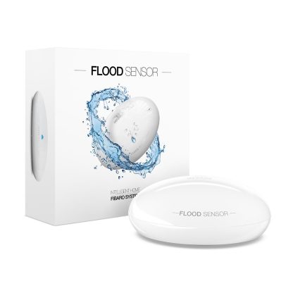 Detector de inundatie si temperatura smart Fibaro Flood FGFS-101 ZW5, Z-Wave Plus, 868/869 MHz, RF 50 m, senzor inclinare, baterie/VDC