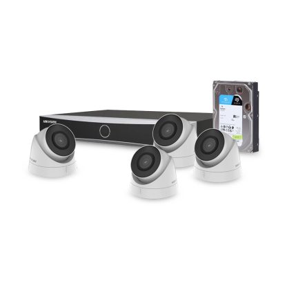 Sistem supraveghere IP interior basic Hikvision 4INTIR30-4MP-HDD, 4 camere, 4 MP, IR 30 m, 2.8 mm, PoE, HDD 1 TB