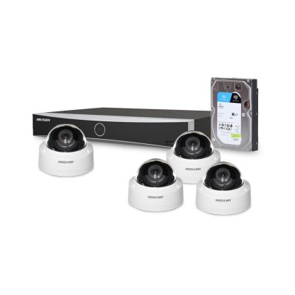 Sistem supraveghere IP interior basic Hikvision 4INTIR30-4MP-V2-HDD, 4 camere, 4 MP, IR 30 m, 2.8 mm, PoE, HDD 1 TB