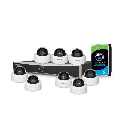 Sistem supraveghere IP interior basic Hikvision 8INTIR30-4MP-V2-HDD, 8 camere, 4 MP, IR 30 m, 2.8 mm, PoE, HDD 2 TB