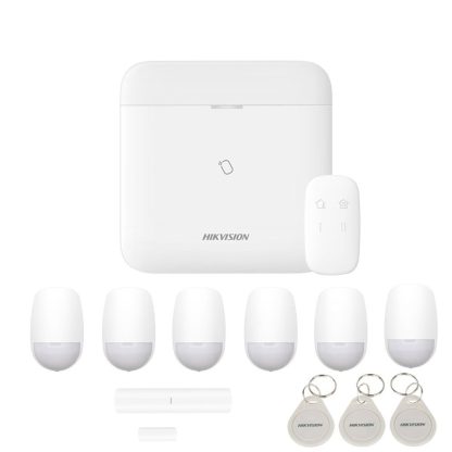 Sistem alarma antiefractie wireless Middle Level Hikvision AX PRO DS-PWA96-KIT-WE, LAN, Wi-Fi, GSM 3/4G, 32 partitii, 96 zone/iesiri, 48 utilizatori, 868 MHz