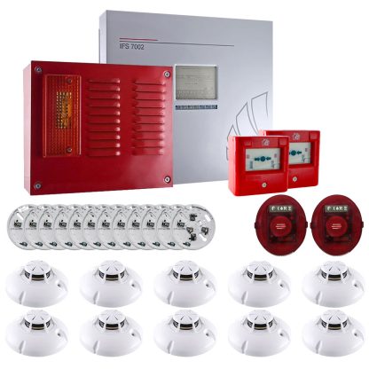 Sistem alarma antiincendiu adresabil UniPOS KIT-UP10A, 2 bucle, 250 zone, 60 detectori/zona, 10 detectori