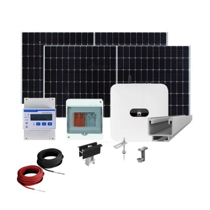 Sistem fotovoltaic complet 10 kW, invertor trifazat On Grid WiFi si 24 panouri Canadian Solar, 120 celule, 460 W, pe structura de metal