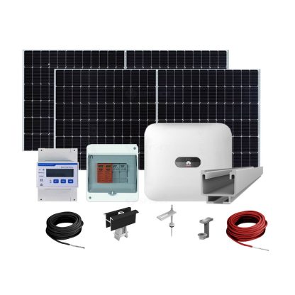 Sistem fotovoltaic complet 3kW, invertor trifazat On Grid si 7 panouri Canadian Solar, 460W, 120 celule, pe structura de metal