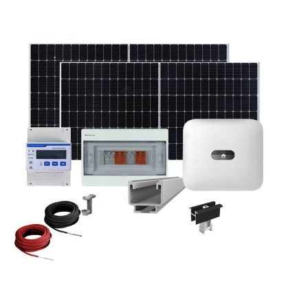 Sistem Fotovoltaic complet cu montaj si dosar prosumator inclus 5 kWp, invertor trifazat hibrid Huawei si 11 panouri Canadian Solar, montaj pe acoperis inclinat