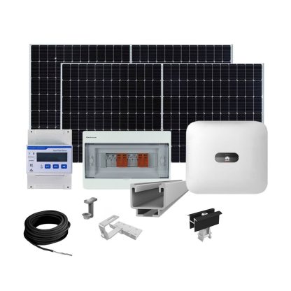 Sistem fotovoltaic complet 5 kW, invertor monofazat Hibrid WiFi si 12 panouri Canadian Solar, 120 celule, 460 W, montare pe acoperis din tigla