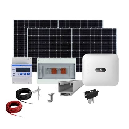 Sistem fotovoltaic complet 5 kW, invertor trifazat On Grid WiFi si 12 panouri Canadian Solar, 120 celule, 460 W, pe structura de metal