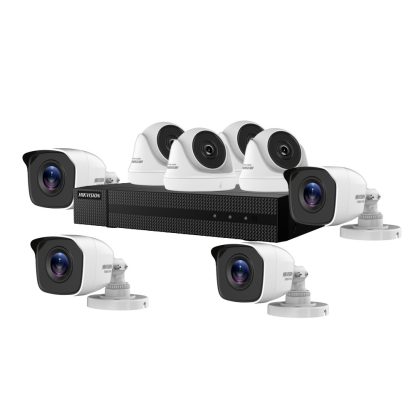 Sistem supraveghere mixt Hikvision HiWatch HW-8MXTIR20-2MP, 4 camere exterior / 4 camere interior, 2 MP, 2.8 mm, IR 20