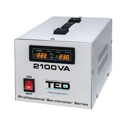 Stabilizator de tensiune cu 2 prize si servomotor TED 000132, 2100 VA, 1200 W