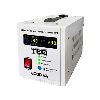 Stabilizator de tensiune cu 2 prize TED RT TED000149, 3000 VA, 1800 W