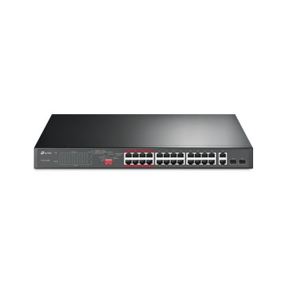 Switch 26 porturi Gigabit TP-Link TL-SL1226P, 10/100/1000 Mbps, 8.8 Gbps, SFP, PoE+, fara management