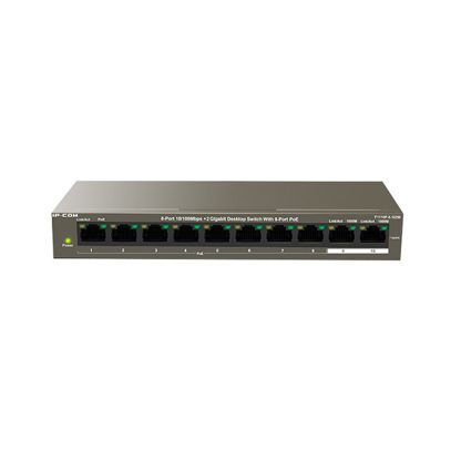 Switch cu 10 porturi IP-COM F1110P-8-102W, 5.6 Gbps, 23.6 Mpps, 4000 MAC, fara management