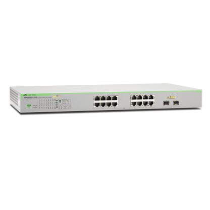 Switch cu 16 porturi Allied Telesis AT-GS950/16PS-50, 32 Gbps, 32.8 Mpps, 8.000 MAC, 2 porturi SFP, PoE, cu management