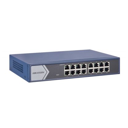 Switch cu 16 porturi Hikvision DS-3E1516-EI, 32 Gbps, 23.808 Mpps, 8000 MAC, cu management