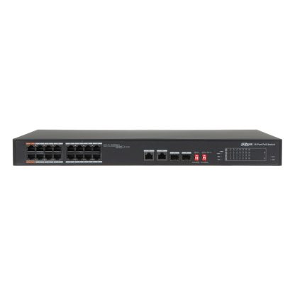 Switch cu 16 porturi PoE Dahua PFS3218-16ET-135, 8000 MAC, 7.2 Gbps, fara management, PoE Watchdog