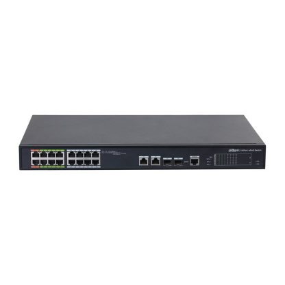 Switch cu 18 porturi Dahua LR2218-16ET-240-V2, MAC 4K, 8.8 Gbps, cu management, PoE