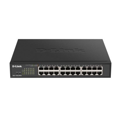 Switch cu 24 porturi D-Link DGS-1100-24PV2, 48 Gbps, 35.71 Mpps, 8.000 MAC, PoE, cu management