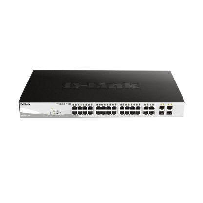 Switch cu 24 porturi D-Link DGS-1210-24, 4 porturi SFP, 56 Gbps, 41.7 Mpps, 8.000 MAC, 1U, cu management