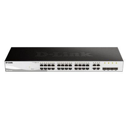 Switch cu 24 porturi D-Link DGS-1210-28, 4 porturi SFP, 56 Gbps, 77.4 Mpps, 8.000 MAC, 1U, cu management