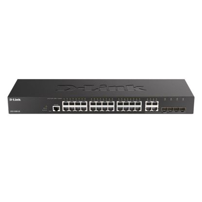 Switch cu 24 porturi D-Link DGS-2000-28, 4 porturi SFP, 56 Gbps, 41.7 Mpps, 8.000 MAC, 1U, cu management